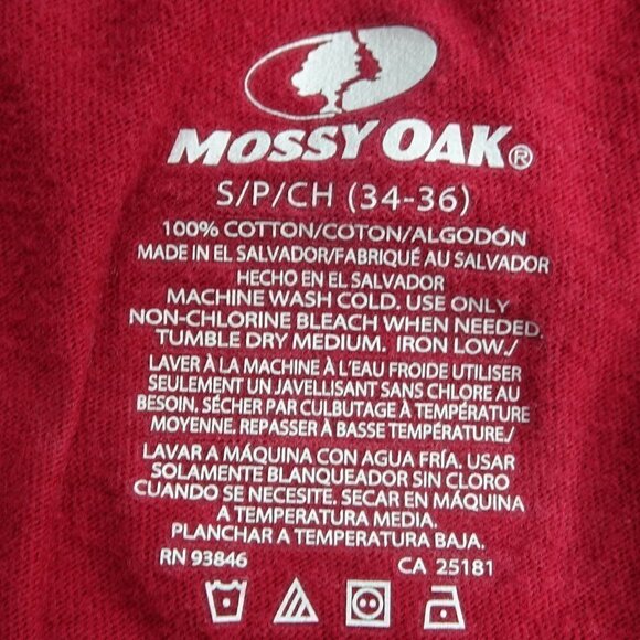 Mossy Oak Red T-Shirt Size Small - Picture 4 of 4